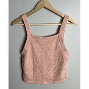 Frank And Oak Knit Tank Top M Pink Organic Cotton Recycled Nylon Tags Attached
